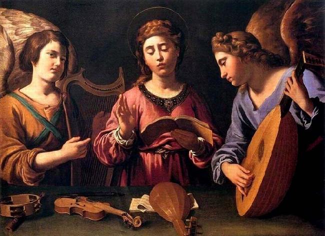 GRAMATICA, Antiveduto St Cecilia with Two Angels oil painting picture